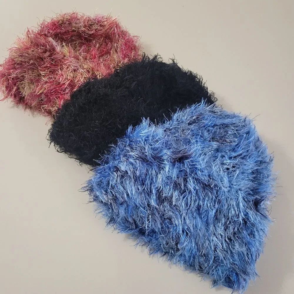 Set of 3 Women's Handcrafted Crocheted Hats